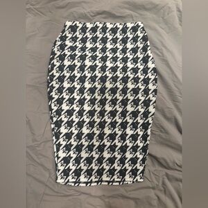 Blackmilk Houndstooth Owl Bat Pencil Skirt